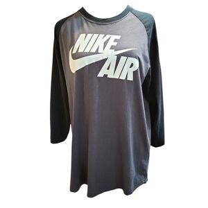 Nike Air Black and Gray Raglan Shirt Large